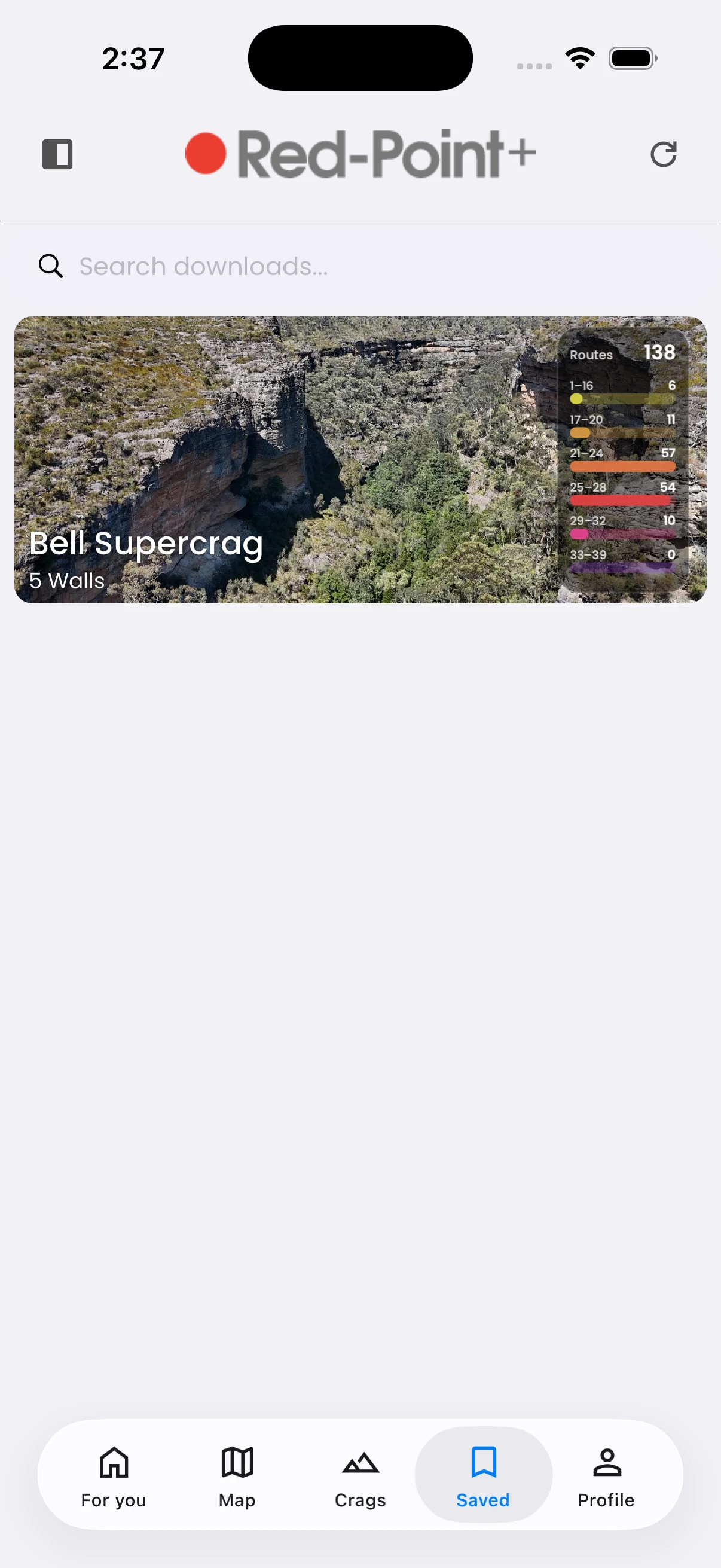 Saved screen with a downloaded Bell Supercrag guide.