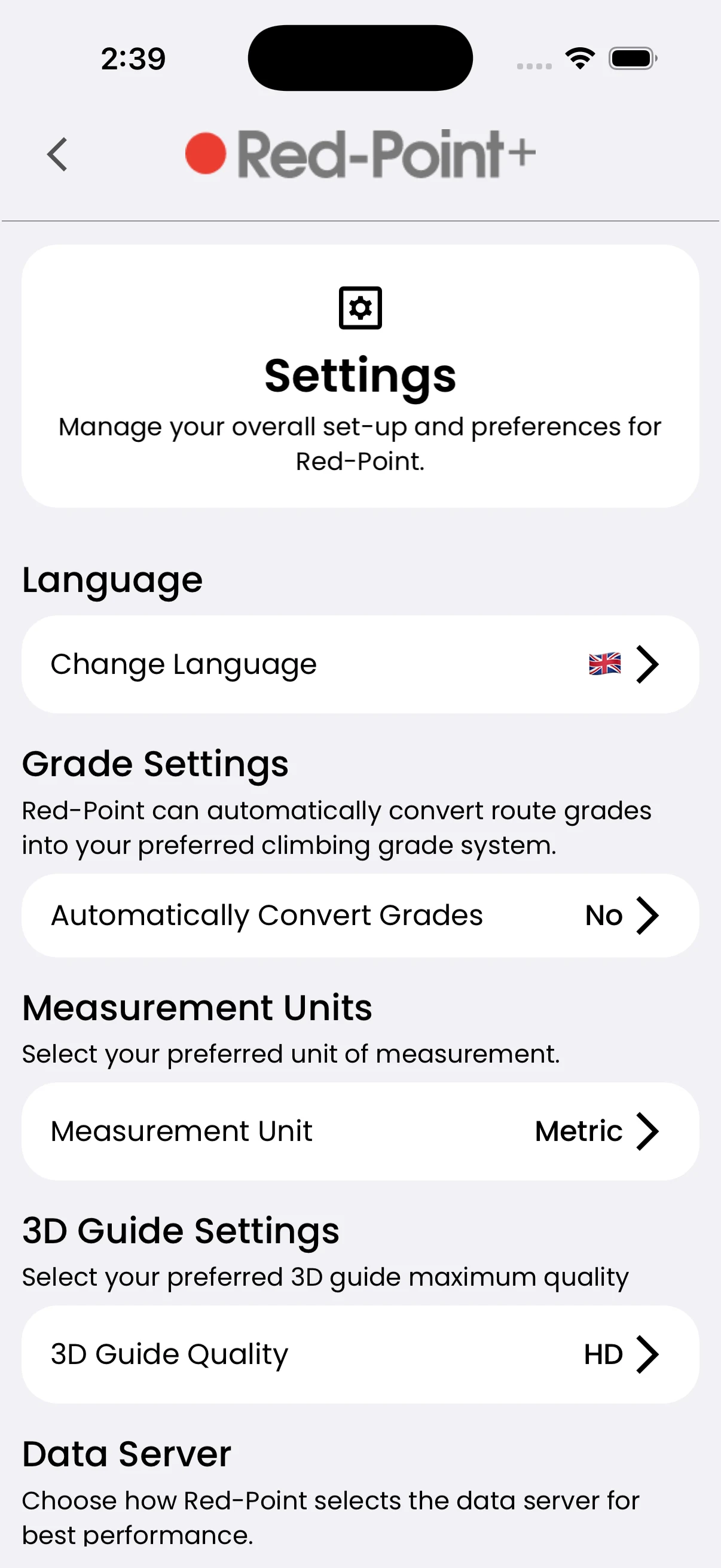 Settings showing the HD 3D Guide Quality option.